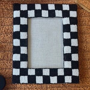 Black and White Checkered Beaded Frame
